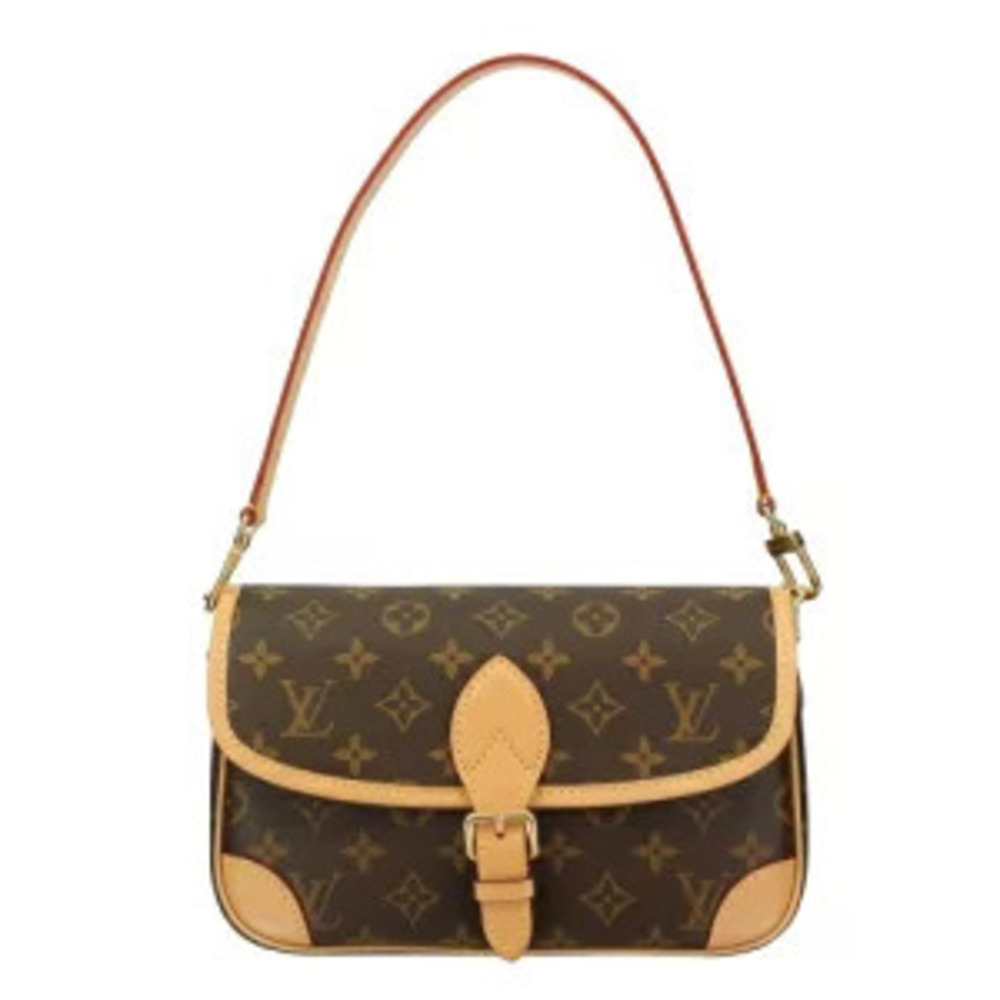 Louis Vuitton Monogram Diane NM Shoulder Bag Brown Fuchsia